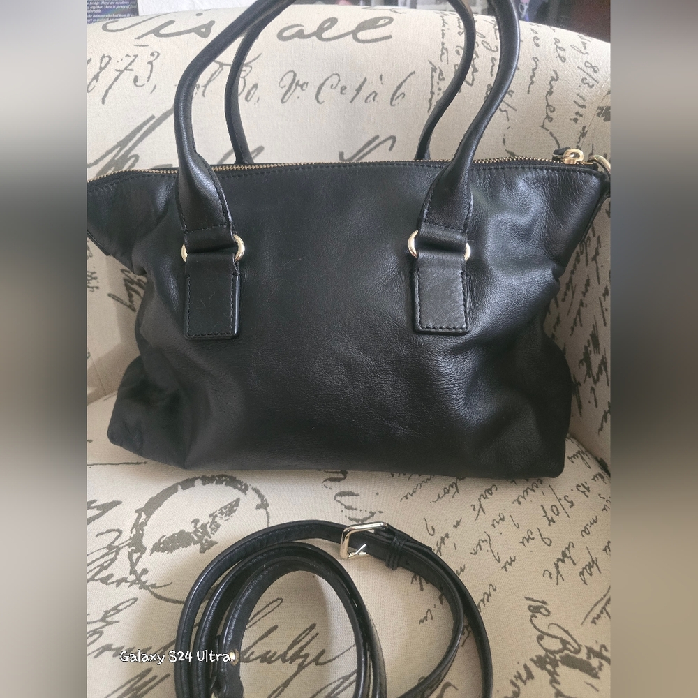 Kate Spade ♠️ Hampton Road Janie Blk Smooth/Patent Leather Slouch Satchel EUC - Picture 11 of 17